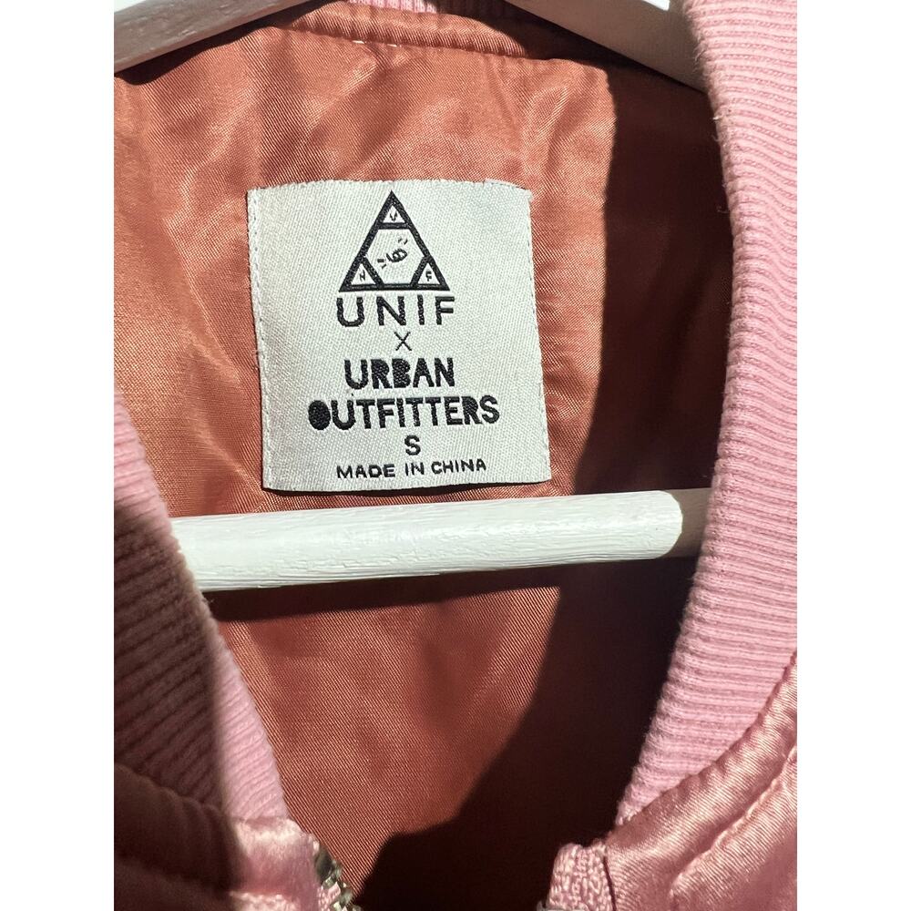 Unif X Urban Outfitters Pink Satin Bomber Jacket - Picture 3 of 7